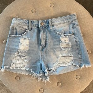 Boutique ripped blue Jean shorts